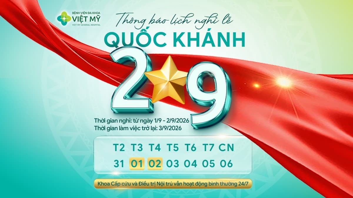 Bệnh viện Đa khoa Việt Mỹ thông báo lịch nghỉ lễ 02/09/2026